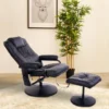 Fauteuil De Massage Et Relaxation électrique Pivotant Inclinable Avec Repose-pied Revêtement Synthétique Noir -Promos Fauteora Magasin fauteuil 9475097