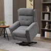 Fauteuil Releveur électrique Inclinable - Repose-pied Ajustable - Télécommande - Fauteuil De Relaxation - Tissu Polyester Aspect Lin Gris Chiné -Promos Fauteora Magasin fauteuil 9485165