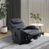 Fauteuil Releveur électrique Fauteuil De Relaxation Inclinable Repose-pied Relevable Grand Confort Télécommande Revêtement Synthétique Noir -Promos Fauteora Magasin fauteuil 9485291