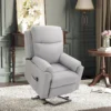 Fauteuil De Relaxation électrique - Fauteuil Releveur Inclinable Avec Repose-pied Ajustable Et Télécommande - Tissu Aspect Lin Gris Clair -Promos Fauteora Magasin fauteuil 9485377