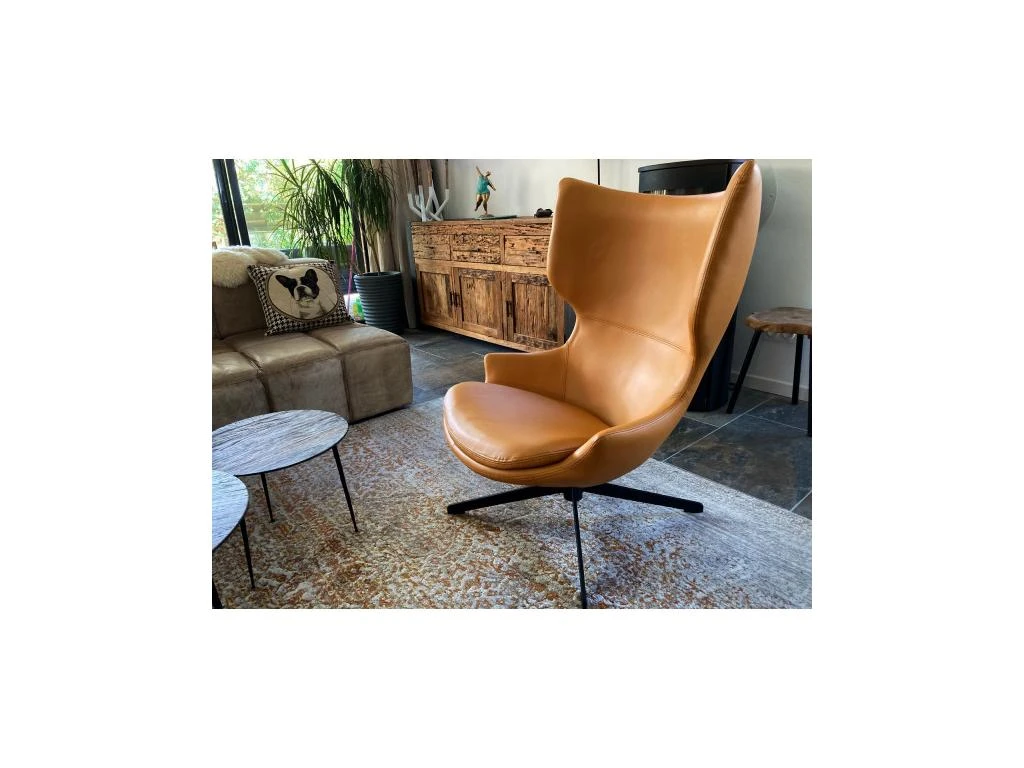 TORINI - Fauteuil Rotatif Aspect Cuir Jaune 4 TORINI - Fauteuil Rotatif Aspect Cuir Jaune – Image 2