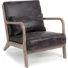 VINCENT - Fauteuil Scandinave Marron Aspect Cuir Vintage -Promos Fauteora Magasin fauteuil 9486909