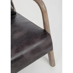 VINCENT - Fauteuil Scandinave Marron Aspect Cuir Vintage -Promos Fauteora Magasin fauteuil 9486913