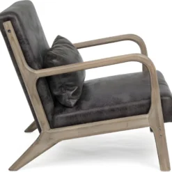 VINCENT - Fauteuil Scandinave Marron Aspect Cuir Vintage -Promos Fauteora Magasin fauteuil 9486917