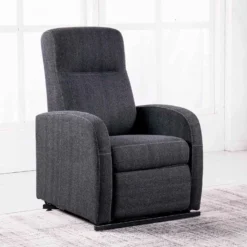 Fauteuil Relax En Tissu Coloris Gris Anthracite - Largeur 70 X Profondeur 77 Cm