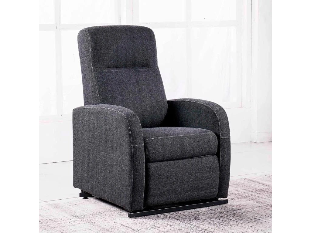 Fauteuil Relax En Tissu Coloris Gris Anthracite - Largeur 70 X Profondeur 77 Cm 3 Fauteuil Relax En Tissu Coloris Gris Anthracite - Largeur 70 X Profondeur 77 Cm