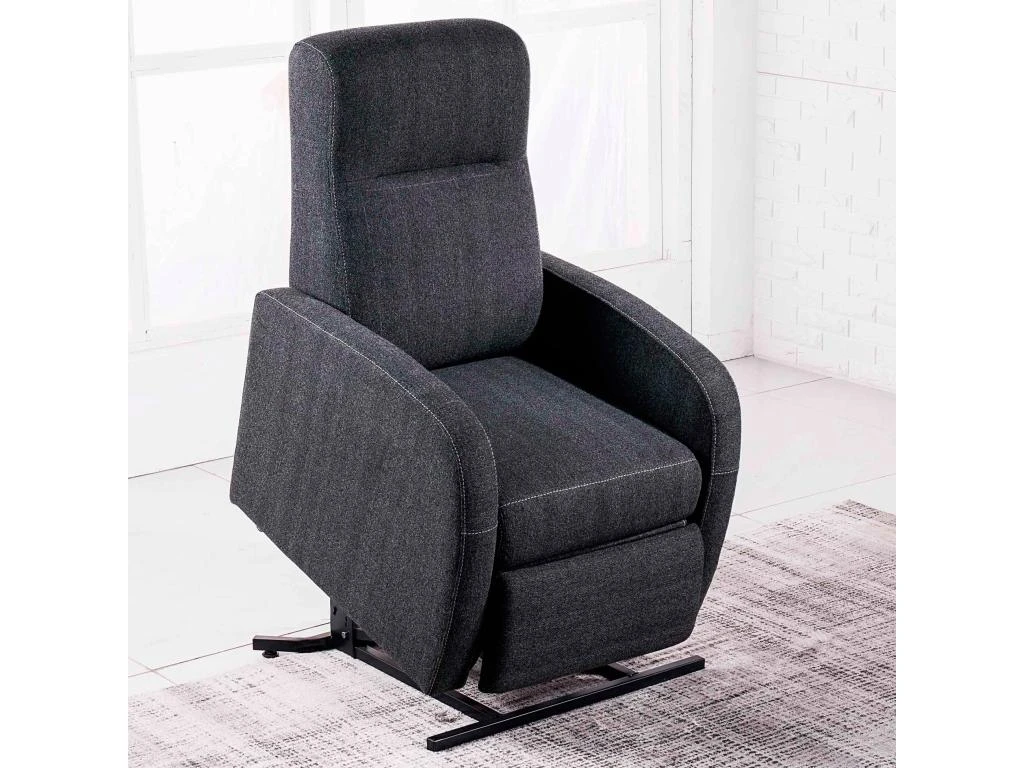 Fauteuil Relax En Tissu Coloris Gris Anthracite - Largeur 70 X Profondeur 77 Cm 4 Fauteuil Relax En Tissu Coloris Gris Anthracite - Largeur 70 X Profondeur 77 Cm – Image 2