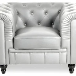 Fauteuil Chesterfield Regency Argent