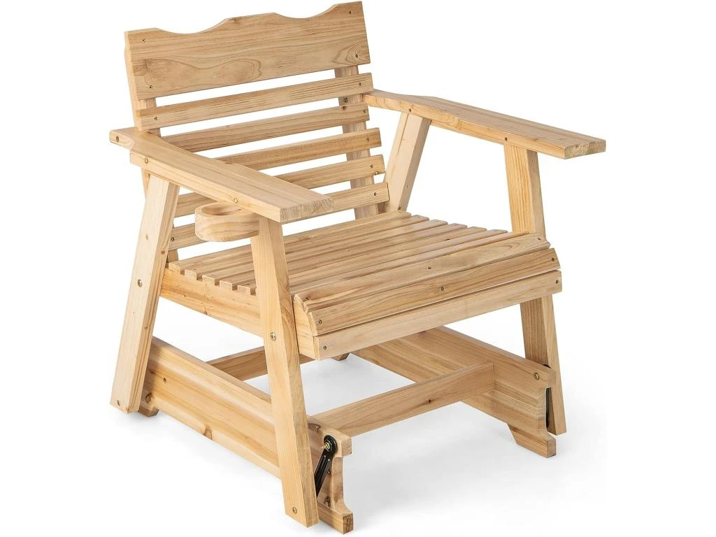 Fauteuil à Bascule De Jardin En Bois De Sapin, 80x81x87cm 3 Fauteuil à Bascule De Jardin En Bois De Sapin, 80x81x87cm