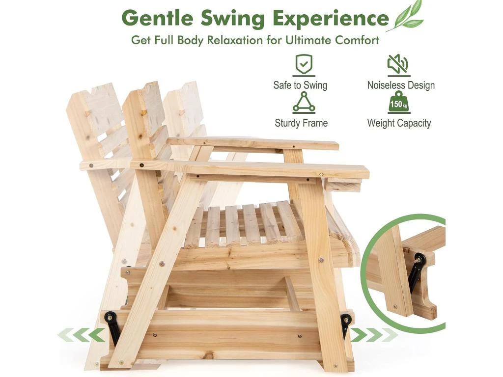 Fauteuil à Bascule De Jardin En Bois De Sapin, 80x81x87cm 5 Fauteuil à Bascule De Jardin En Bois De Sapin, 80x81x87cm – Image 3