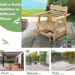 Fauteuil à Bascule De Jardin En Bois De Sapin, 80x81x87cm 11 Fauteuil à Bascule De Jardin En Bois De Sapin, 80x81x87cm -Promos Fauteora Magasin salon de jardin 19407773
