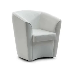 Chaise Longue Dabbiat, Chaise Longue, 100% Made In Italy, Fauteuil Relax En éco-cuir, Cm 70x60h74, Blanc